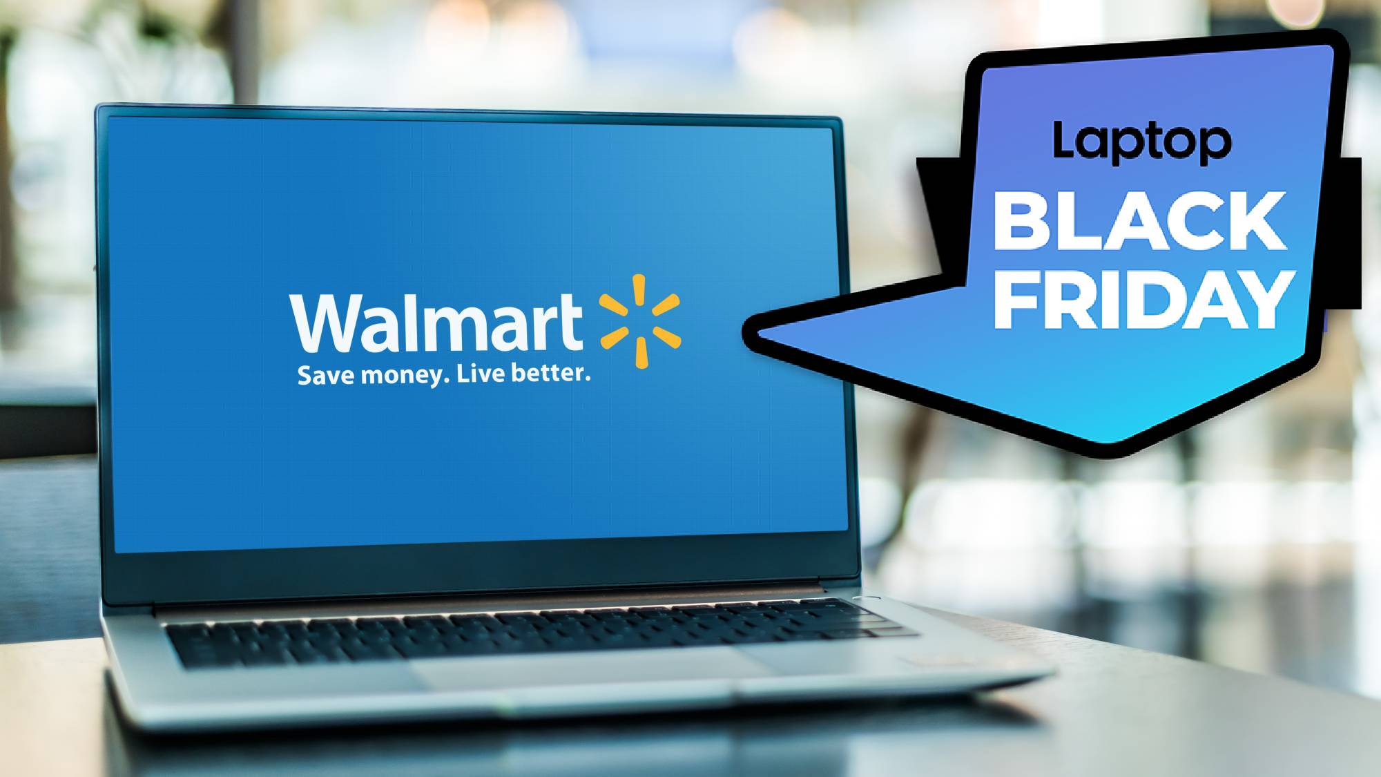 Walmart logo on a laptop
